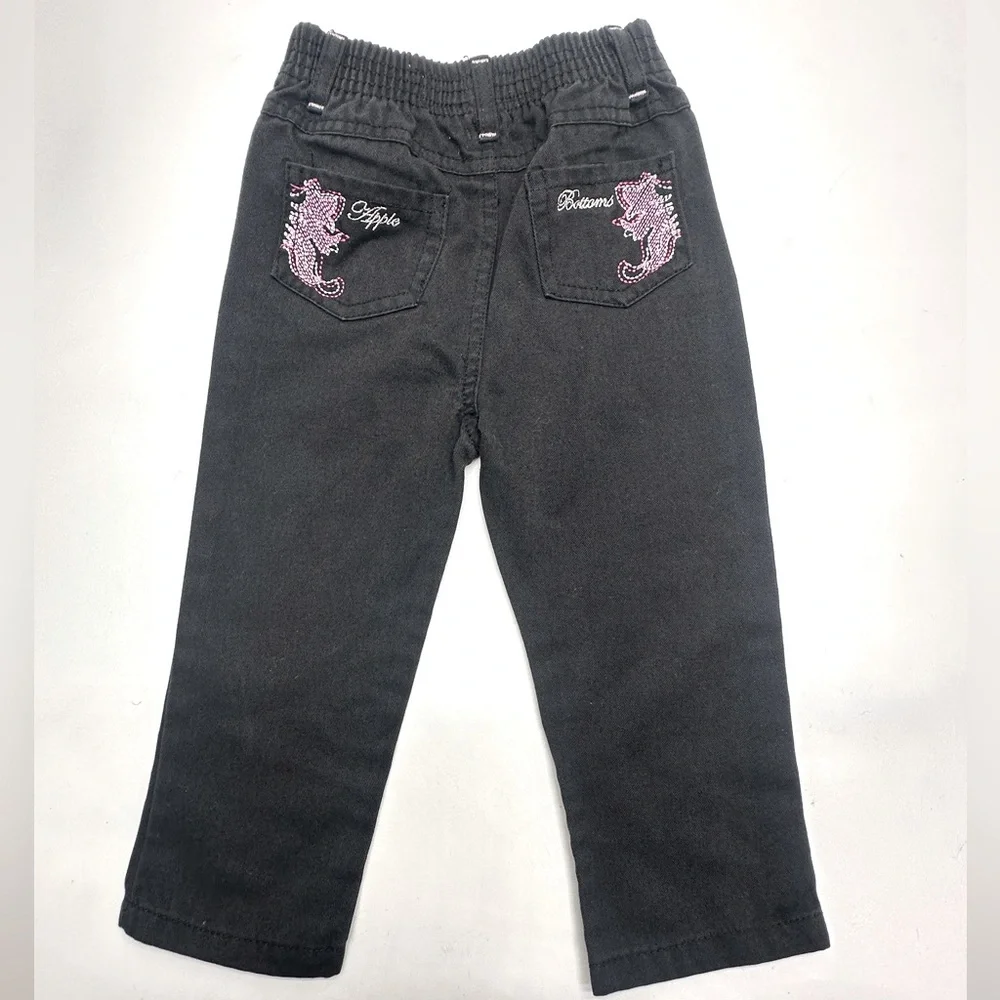 Vintage Apple Bottoms‎ Toddler Girls Black Jeans size 28 months (KA)